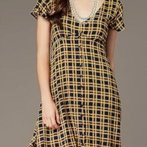 Yellow, Red, and Blue plaid Dress